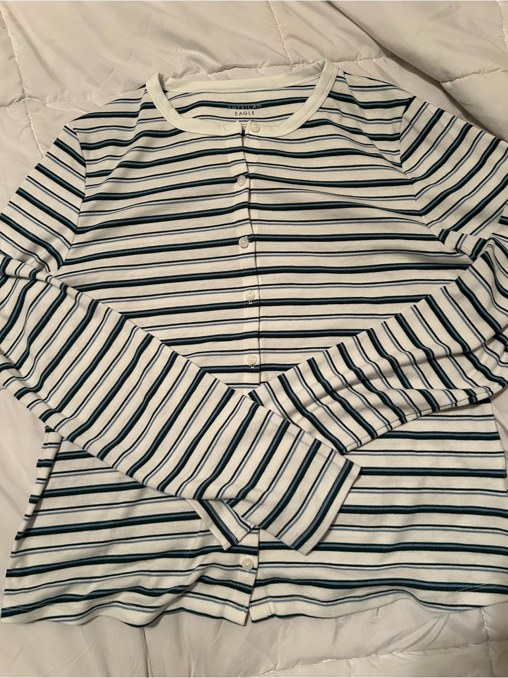 American Eagle Outfitters Striped Button-Front top